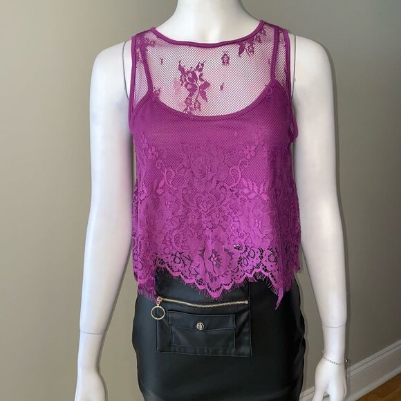 Bongo Purple Lace Tank Top - Picture 6 of 6